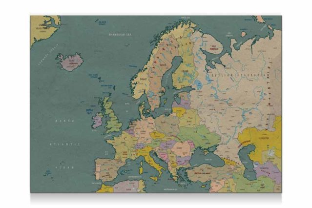 Mapa de Europa vintage