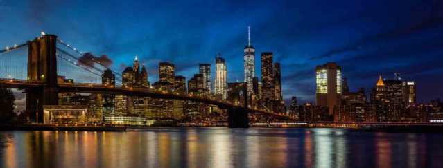 Fotografía espectacular del skyline de Nueva York al anochecer para decorar cualquier ambiente