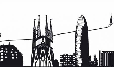 Vinilo skyline de Barcelona