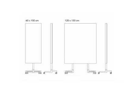 Gráfica con las dimensiones de las pizarras de cristal Move