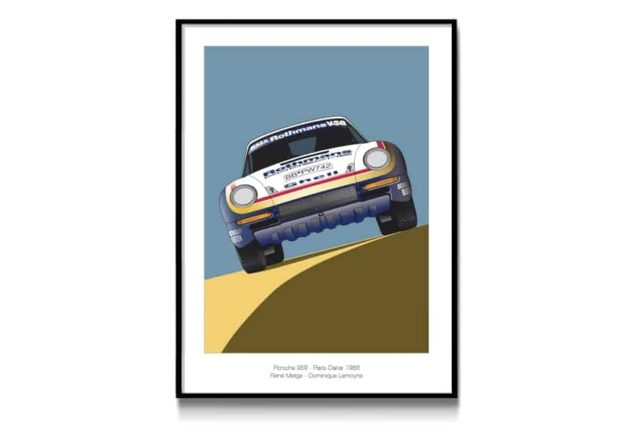 Póster del Porsche 959 en el París-Dakar - Imagen 2