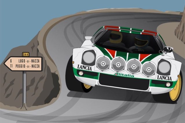 Póster del Lancia Stratos HF de Munari