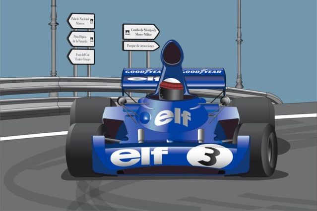 Póster del Tyrrell 006 en Montjuïc