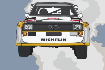 Póster del Audi Quattro en el Rally 1000 Lagos