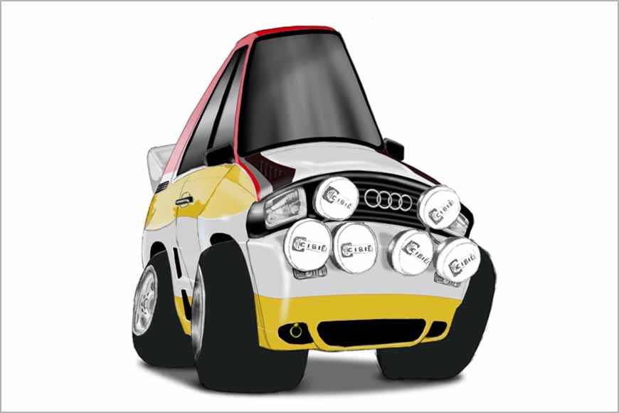 Escabullirse Campaña Hora Audi Quattro Gr B - Caricaturas de coches clásicos - Wit Lab