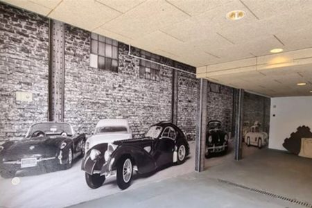 Fotomural para decorar un garaje con coches clásicos
