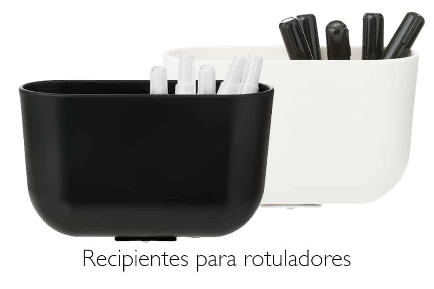 Los recipientes para rotuladores están disponibles en blanco y en negro