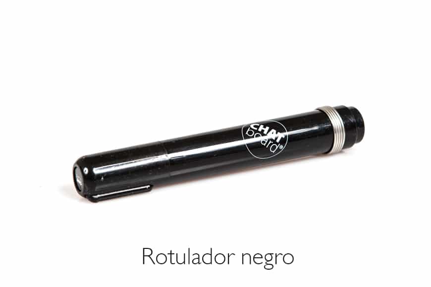 Rotulador negro especial para las pizarras de cristal