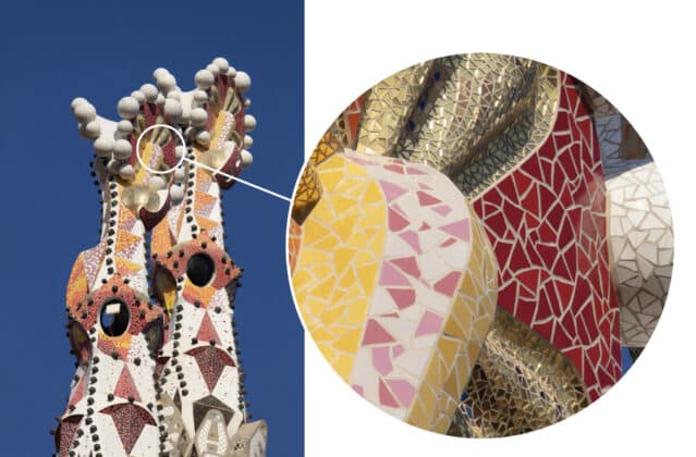 Infografía para mostrar los detalles del mosaico de la torre